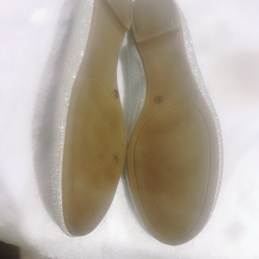 Sparkly Silver Glitter Flats for Festive Occasions Size 10 M - Picture 7 of 8